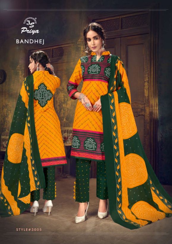 JS Priya Bandhej Vol 3 Cotton Casual Wear Dress Materials